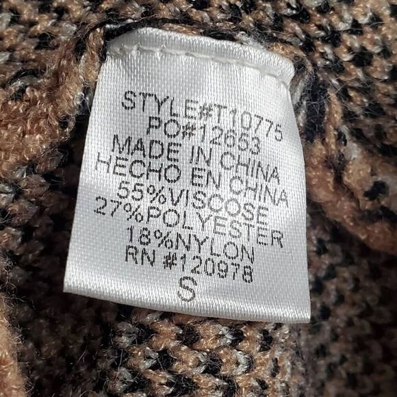 Entro SMALL Tan Animal Print Sweater - Picture 5 of 9